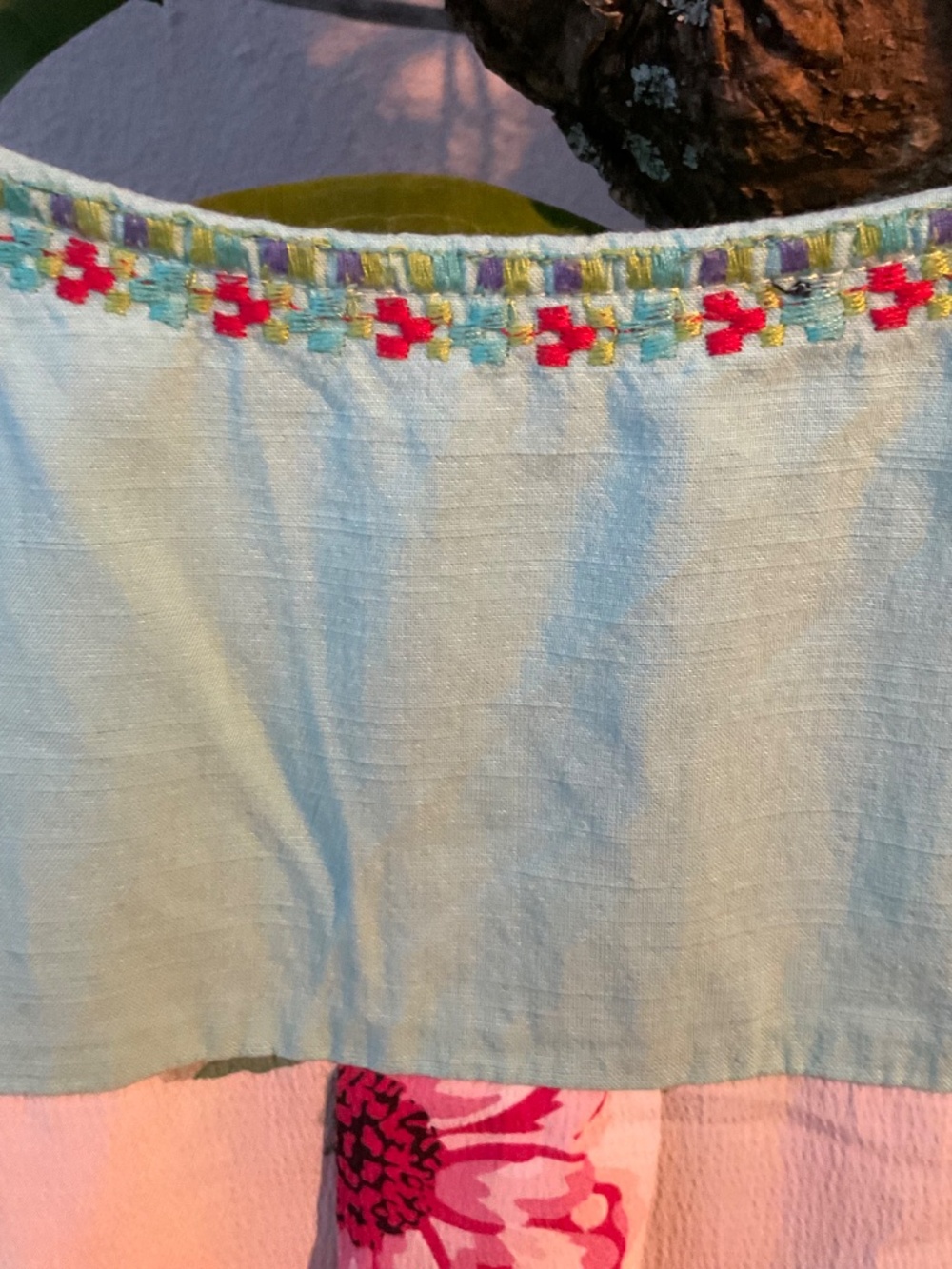 Multi-Colored Embroidered Patchwork Top - Picture 6 of 7